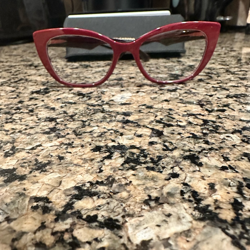 Dolce & Gabbana Women's Burgundy Cat-Eye Glasses - Picture 2 of 7